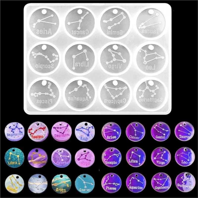 Resin Craft Material - 12 moldes de resina de constelación