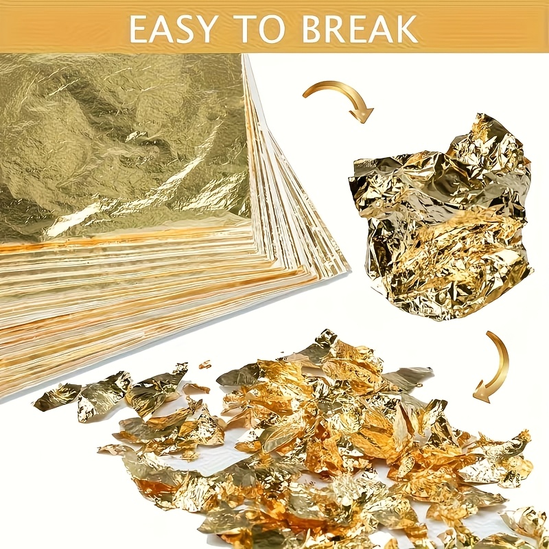Gold Foil Flakes - Juego de 100 Hojas de Papel