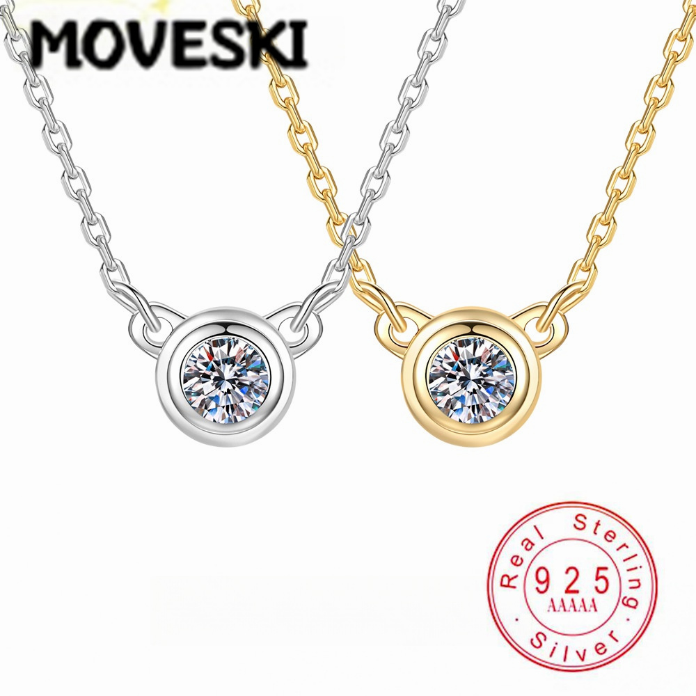 Bezels Set Pendant - Collar con Colgante de Plata de