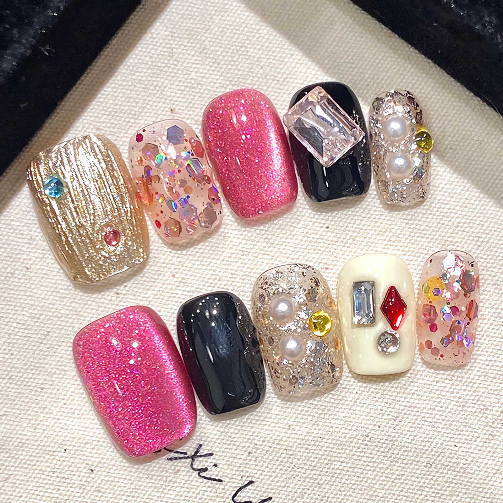 Resin Craft Material - Uñas postizas hechas a mano, Uñas
