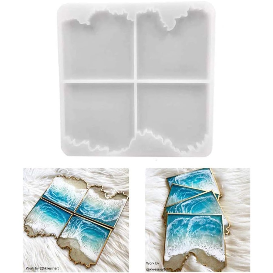 Resin Ocean Wave Mold - Molde de silicona para posavasos con