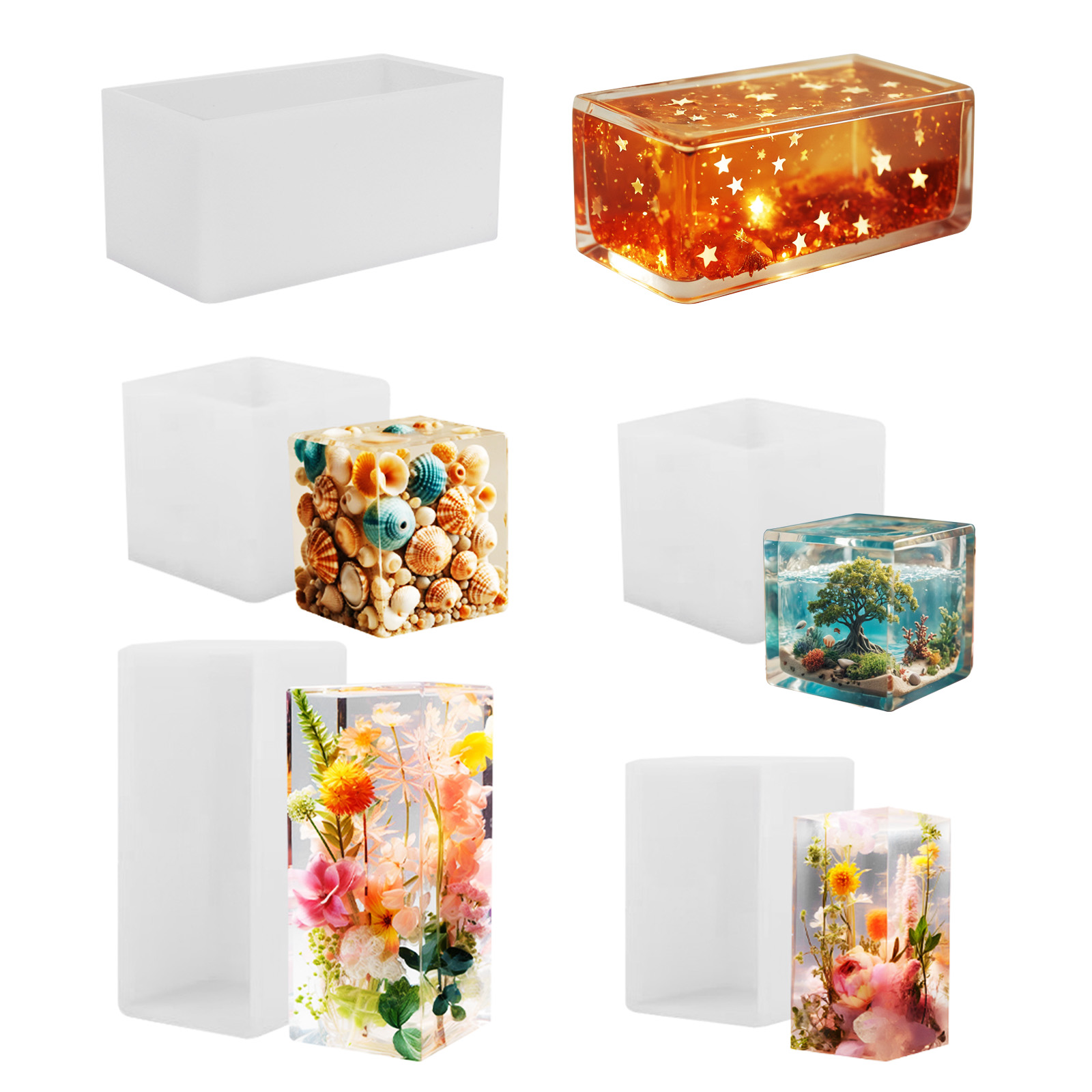 Resin Craft Material - Molde de silicona para resina epoxi,