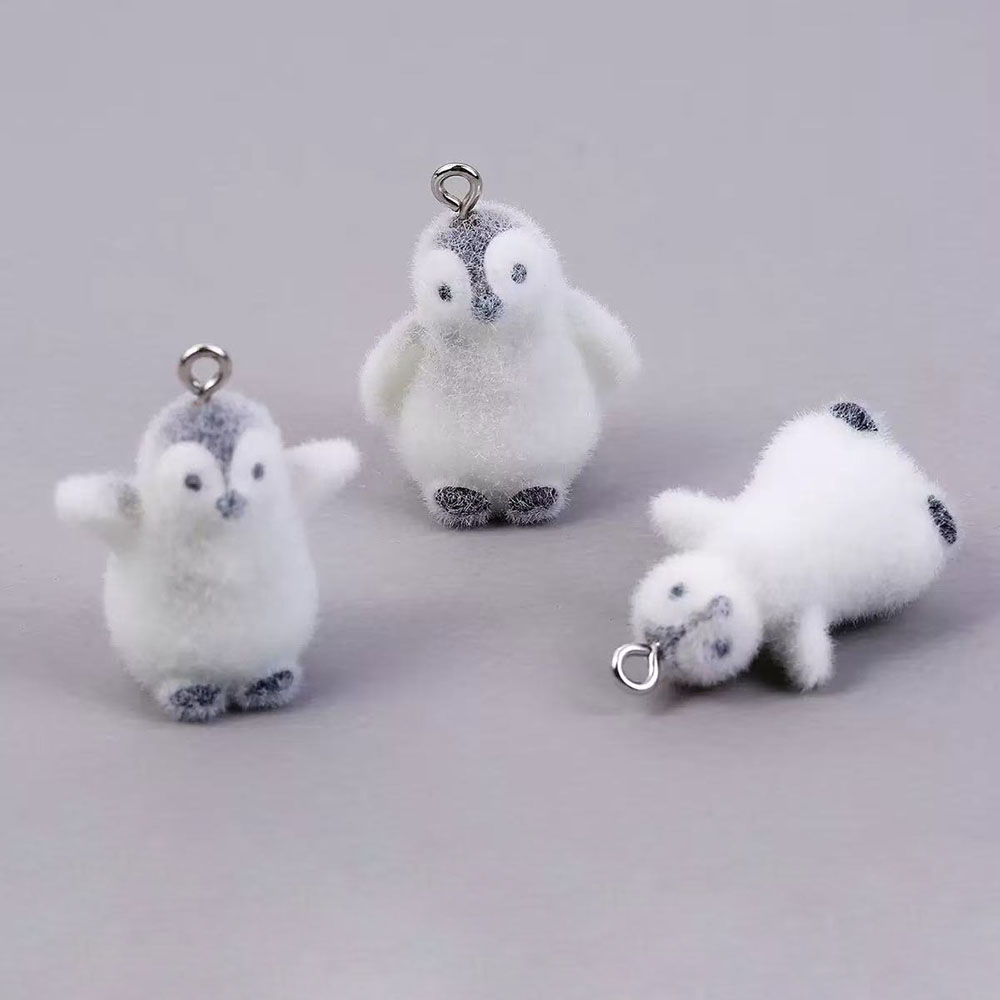 Resin Craft Projects - 5 uds flocado pequeño pingüino resina