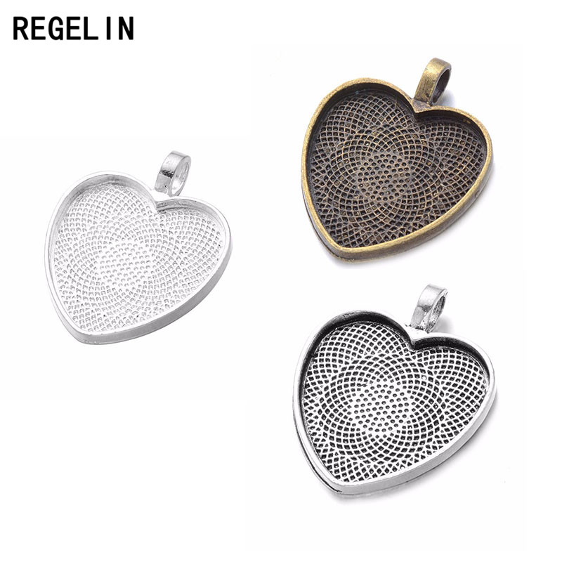 REGELIN-cabujones de corazón p - Bezels Set Pendant reseña y precio