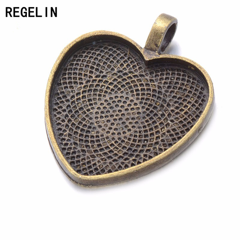 REGELIN-cabujones de corazón p - Bezels Set Pendant reseña y precio