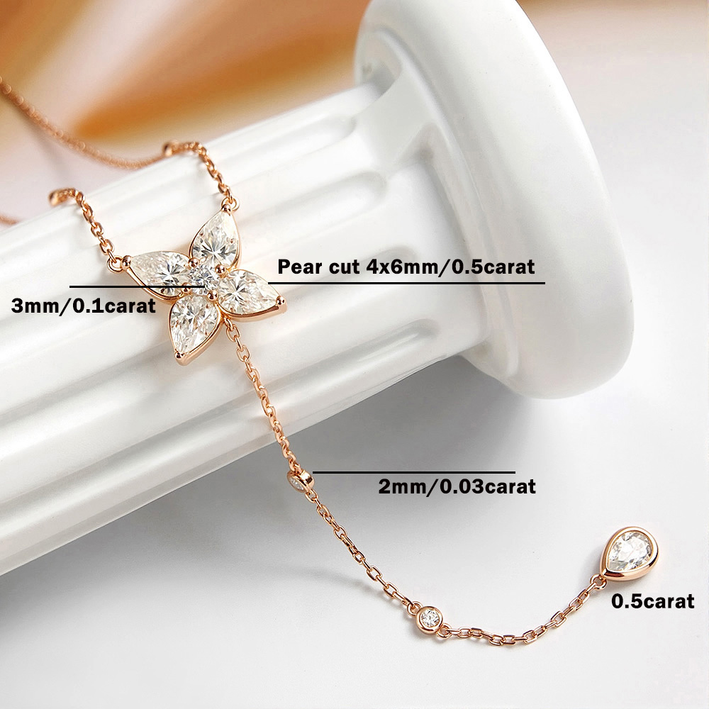 Collar con colgante de moissan - Bezels Set Pendant reseña y precio