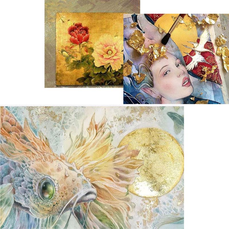 3 cajas de escamas de hojas do - Gold Foil Flakes reseña y precio
