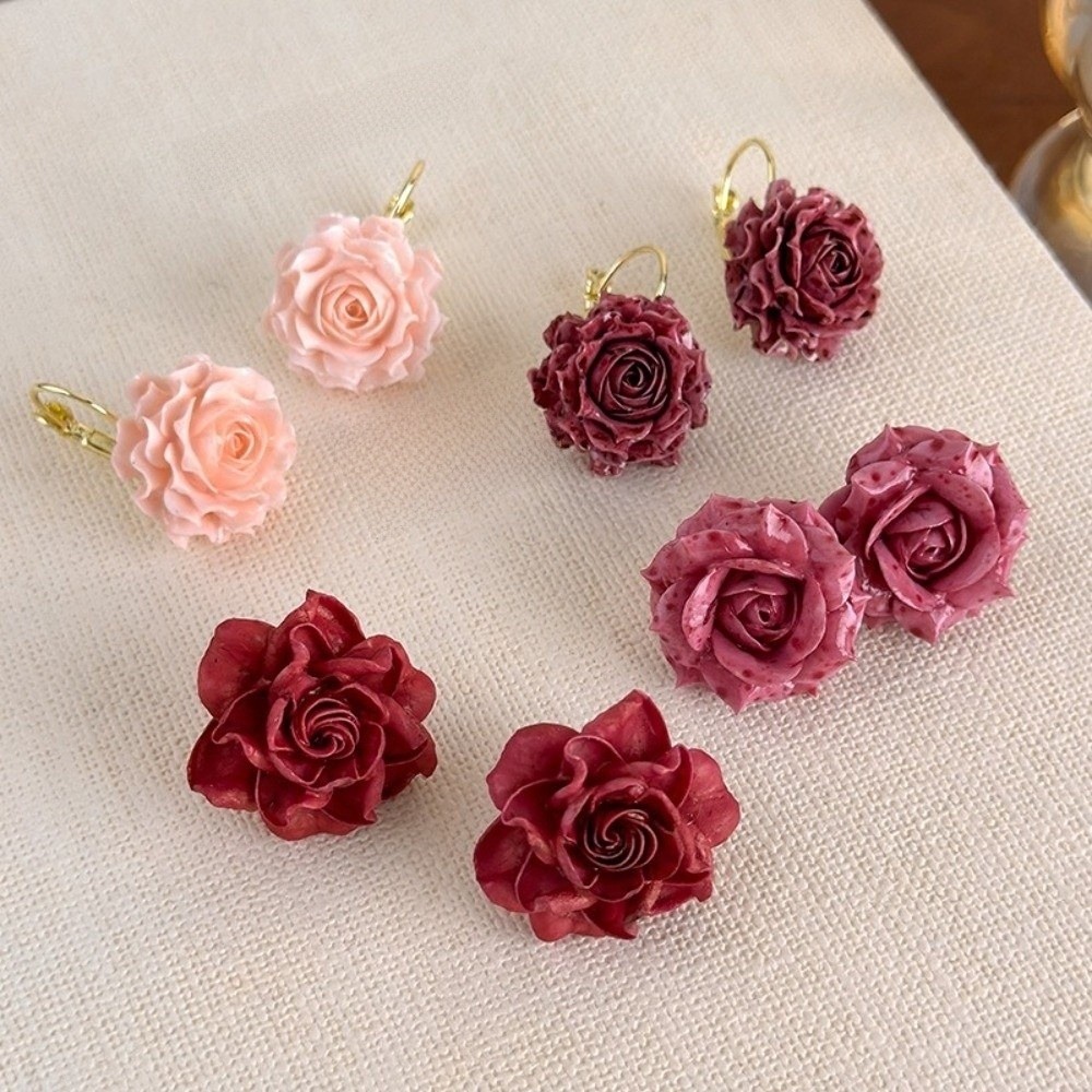 Pendientes de Rosa Artificial  - Flower Preservation Resin reseña y precio