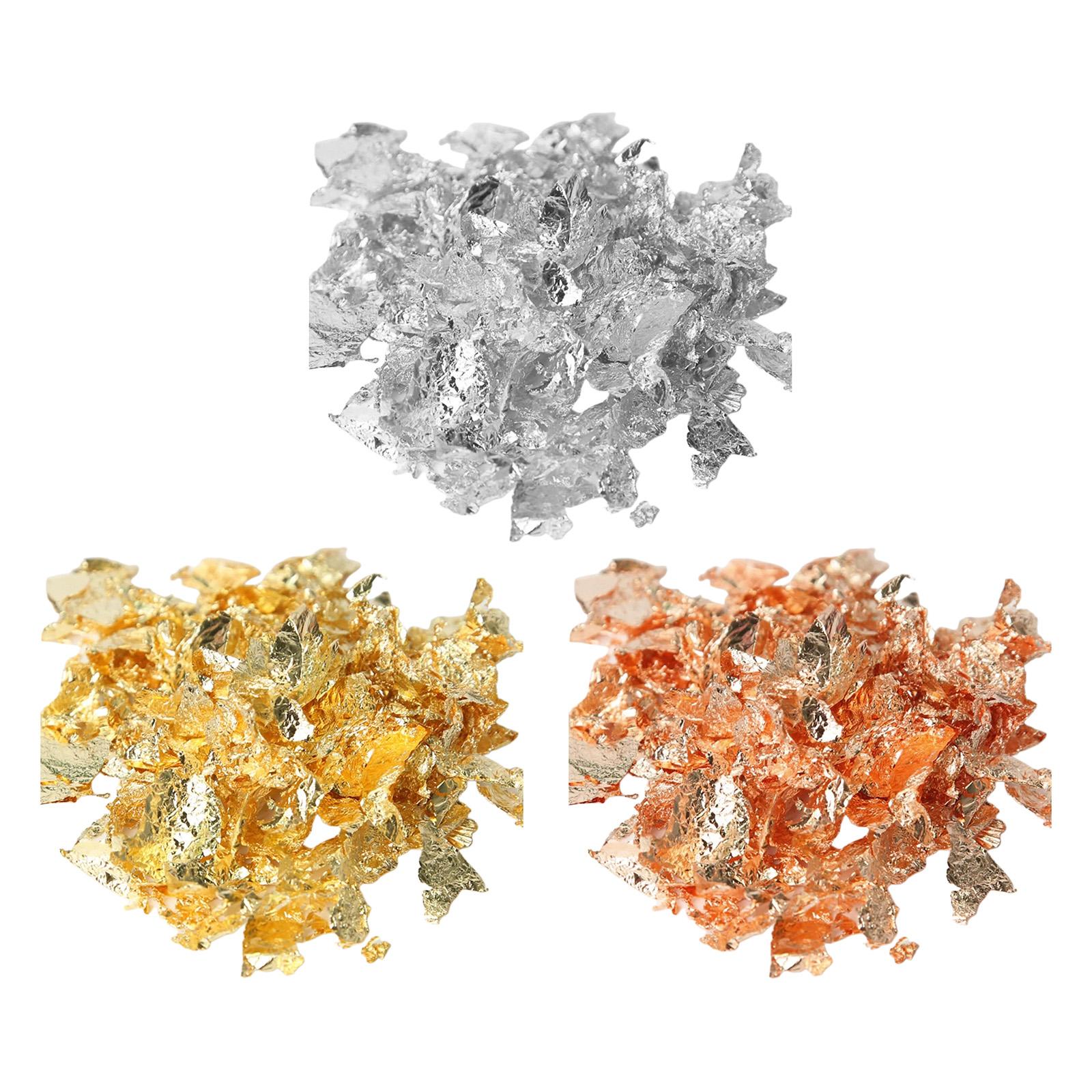 Copos metálicos, 20 g de copos - Gold Foil Flakes reseña y precio