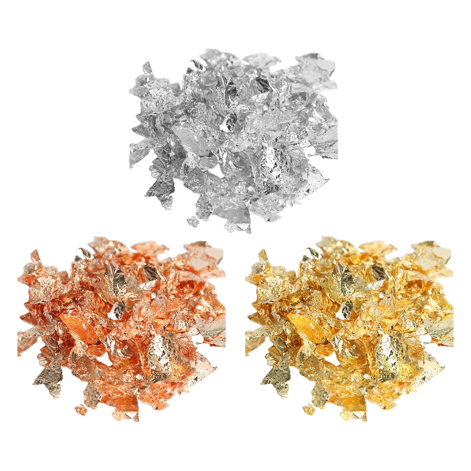 Copos metálicos, 20 g de copos - Gold Foil Flakes reseña y precio