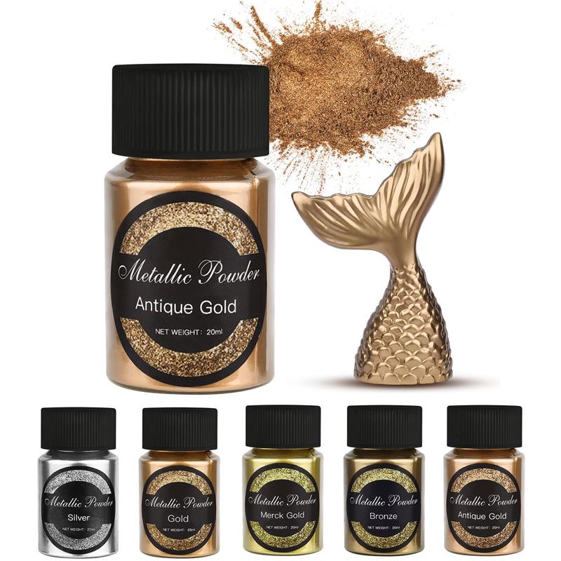 20 Ml brillo metálico oro plat - Resin Pigment Set reseña y precio