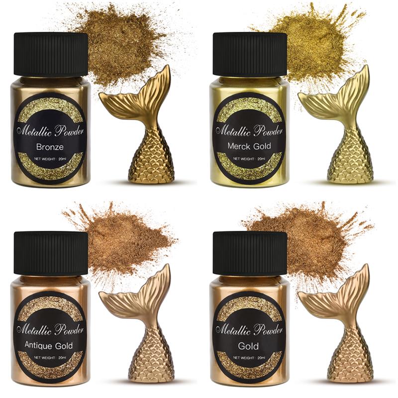20 Ml brillo metálico oro plat - Resin Pigment Set reseña y precio