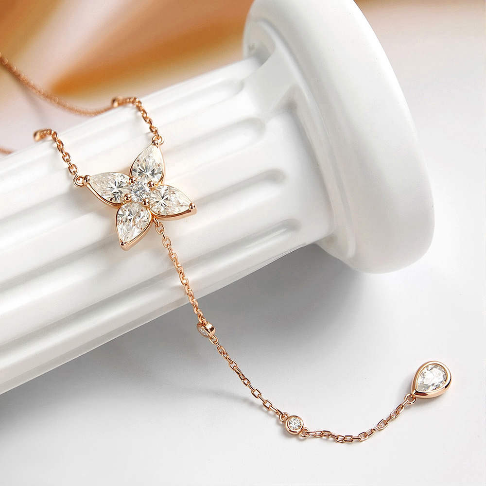 Collar con colgante de moissan - Bezels Set Pendant reseña y precio
